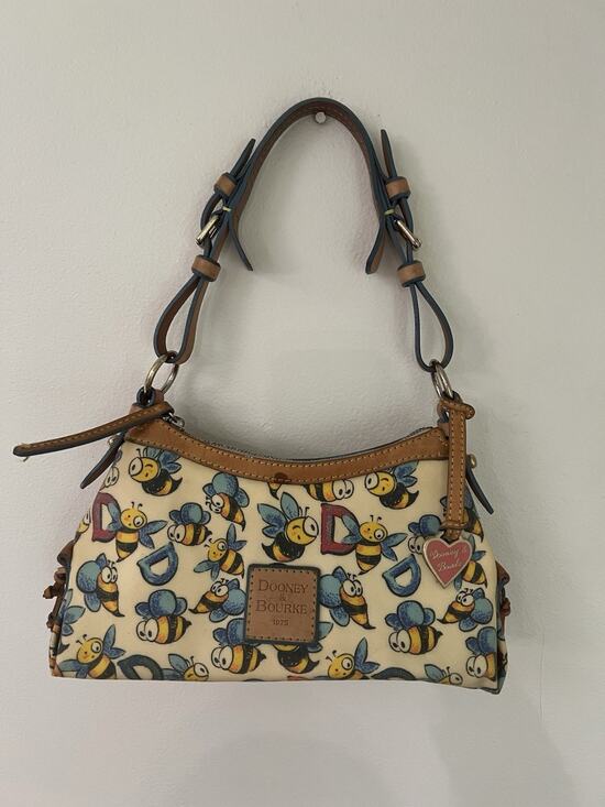 Dooney & Bourke Handbags - RARE VTG Y2K Dooney & Bourke Bumble Bee Print Shoulder Bag Leather canvas